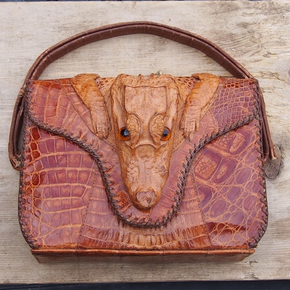 Vintage Handbags - 🐊HP🐊VTG Cuban Genuine Alligator Purse/Clutch